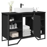Maison Exclusive - Meuble sous lavabo, noir, 91x35x60 cm, en panneaux de fibres de bois
