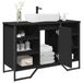 Maison Exclusive - Meuble sous lavabo, noir, 91x35x60 cm, en panneaux de fibres de bois