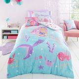 Bedlam - Roze zeemeermin dekbedovertreksets - eenpersoons beddengoed (200 x 140 cm) - Oceaan/zeedieren slaapkameraccessoires - zeedieren dekbedovertreksets - zeemeermin Vibes collectie