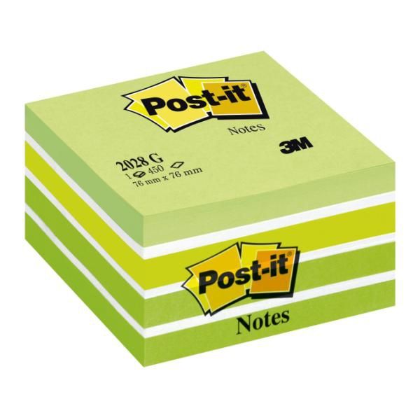 Post-it 2028-G - Etiket - groen, wit - 7,60cm x 7,60cm