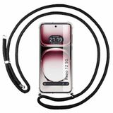 Transparante Oppo Transparante beschermhoes voor Oppo Reno 12 5G, met zwart koord