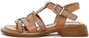 DERIMOD Platte Sandalen Dames Leer Lichtbruin Maat 36