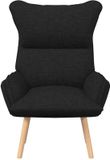 vidaXL Fauteuil Zwart Stof en multiplex