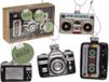 Out of the blue KG Retro glazen kerstdecoratie set – Cassette, Camera & Recorder – Handgemaakt – 3 stuks
