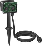 ProPlus Dubbele tuincontactdoos - 4-voudig - 2 meter kabel - IP44 - 3680W - Neopreenkabel