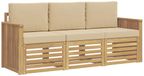 vidaXL - Sofa-Sets - 3 - st - Wit - en - Beige - Polyester