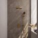 Brauer Gold Carving Thermostatische Regendoucheset Inbouw - Hoofddouche 30 cm - Gebogen Wandarm - 3 Weg - Handdouche 3 Standen - Doucheslang - Geintegreerde Glijstang - Geborsteld Goud