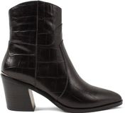 Lazamani Ot Dames Enkellaarsjes Leer Black - Maat 41
