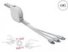 Delock USB Type-A 3 in 1 Retractable Charging Cable for Lightning™ / Micro USB / USB Type-C™ white
