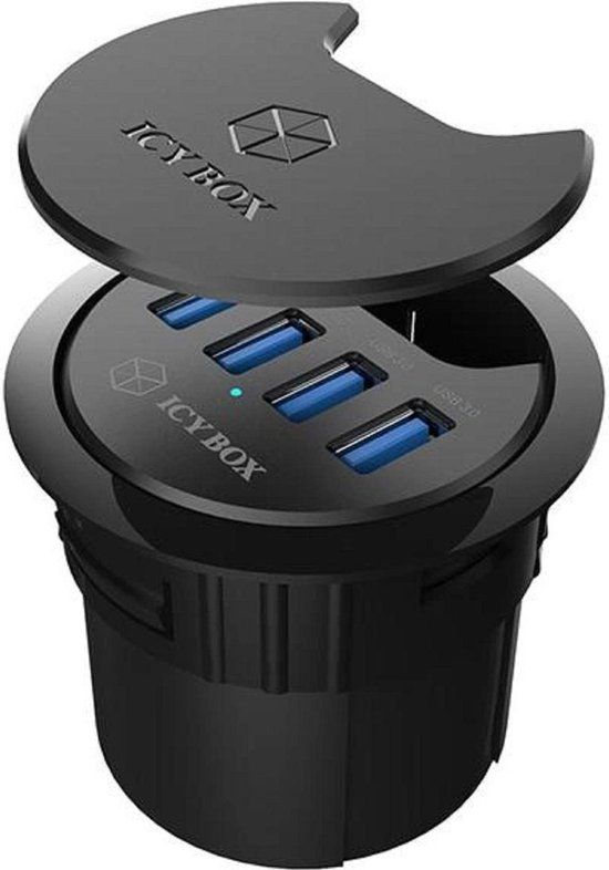 Icy Box IB-HUB1403A - USB 3.0 Hub - 4-Port - Black
