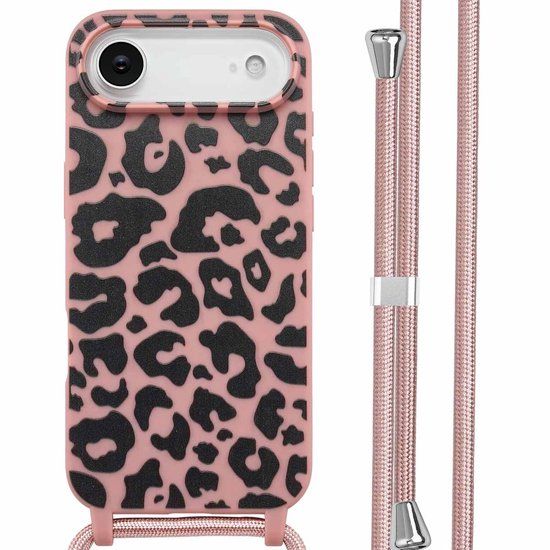 imoshion Hoesje - Geschikt voor Apple iPhone 17 Air - Siliconen design hoesje met koord - Animal Pink
