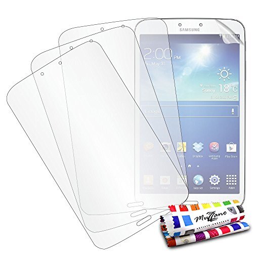 MUZZANO UltraClear f1402206 Pack 3 zijdematte displaybeschermfolie met stylus/reinigingsdoekje voor Samsung Galaxy Tab 3 8 transparant