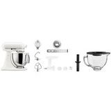 KitchenAid Küchenmaschine 5KSM125EPL+5KSM5GB+5KSMFGCA, 300 W, 4,8 l Schüssel, Set aus Küchenmaschine mit Glasschüssel und Fleischwolf