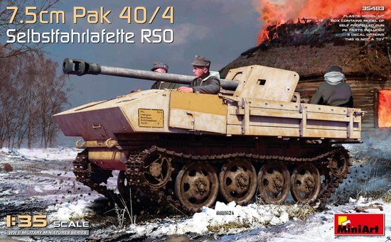 MiniArt Modelbouwpakket Militaire voertuigen - 35483 Steyr RSO - 7,5 cm PaK 40/4 op gepantserde zelfrijdende affuit RSO Plastic - 1:35 - Modelbouw
