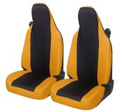 Auto Lupex Auto Accessori Autostoelhoezen compatibel met Smart fortwo 450 451 en 453 1 2 3-serie stof polyester (zwart-geel)
