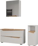 Vicco Badkamermeubelset Marelle, Wit/Artisanaal eiken, 3 delen