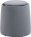 TRUUSK Pouf rond 2-en-1 - Aspect velours gris - Rangement - Couvercle amovible - Ø44cm x 47,5cm - Table d'appoint