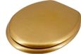 Unbranded Houten toiletbril met messing scharnieren - extreem stabiel - goudkleurig