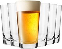 KROSNO GLASS KROSNO | Lange Bier Glazen | Set van 6 - 530 ml | Loodvrij kristalglas | Pure Collectie | Perfect voor Thuis, Restaurants en Feesten | Vaatwasser Veilig