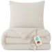 Mousseline Parure de lit en mousseline, 155x220 cm + 80x80 cm, 100% coton, couleur crème