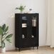 vidaXL Hoge kast, zwart, eikenlook, 69,5 x 31 x 115 cm, houtvezel