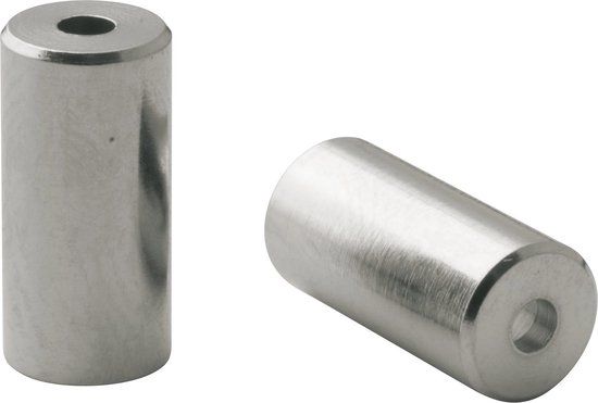 Elvedes Kabelhoedje 5mm messing CNC (10st) - Zilver