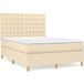 Maison Exclusive - Boxspringbed avec matelas, couleur crème, 140x190 cm, rembourré