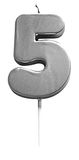 Ciao, Zilveren cijferkaars 5 (6 cm), 21455