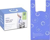 Ubbi Wegwerpluierzakken, lavendelgeur, gemakkelijk te binden lipjes, babyluierverwijdering of huisdierafvalzakken, voordeelpakket, 400 stuks