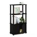 Furinno Brahms 4-laags multifunctionele displayplank met deur, espresso/zwart