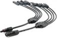Zonnestekker SOLARTRONICS Set van 2 Y-connectoren voor fotovoltaïsche zonnepaneel, 2-6-weg, 1000 V PV, IP67 waterdichte zonne-kabelconnector, zwart, UV-bestendig (4 kabels)