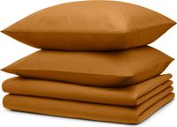 Blumtal set de literie : 2x housse de couette 135x200 cm + 2x taie d'oreiller 80x80 cm - Microfibre, marron