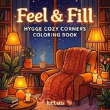 Feel & Fill: Bold and Easy Hygge Coloring Book for Adults and Teens