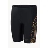 Speedo Plastisol Placement Jammer Zwart/Groen Jongens Sportzwembroek - Maat 140