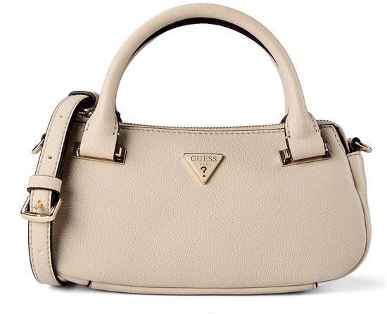 GUESS Evie Mini Satchel Handtas Schoudertas Light Taupe Crème