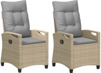 vidaXL Tuinstoel 2 stuks Beige en Lichtgrijs Staal en Polyester