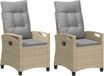 vidaXL Tuinstoel 2 stuks Beige en Lichtgrijs Staal en Polyester
