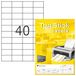 TopStick 8698 Universele etiketten A4 klein, set van 10 stuks (52,5 x 29,7 mm, 1.000 velle, papier, mat) zelfklevend, bedrukbaar, permanente Klevende adreslabels, 40.000 etiketten voor printer, wit
