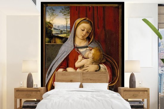 Nr1Wallpaper Behang - Fotobehang Madonna and child - Leonardo da Vinci - Breedte 165 cm x hoogte 220 cm