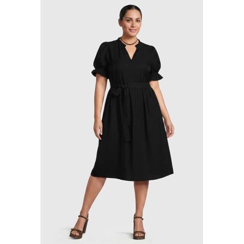 GREAT LOOKS midi jurk zwart