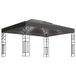 vidaXL Prieel met dubbel dak en LED-lichtslinger 3x4 m antracietkleur