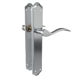 Amig Deurklinkset met plaat - 8 mm vierkante spindel - 256 x 48 mm - Staal - Mat chroom