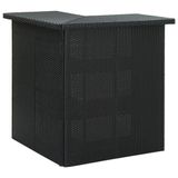 VidaXL Hoekbartafel 100x50x105 cm poly rattan zwart