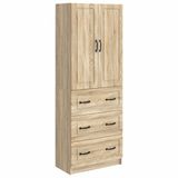 vidaXL Kast - Set - 2 st - 66 x 34,5 x 87 cm - Bewerkt hout - Sonoma Eiken