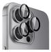PURO PUSDGLPIPHONE16PTR Protection d'objectif d'appareil photo pour Apple iPhone 16 Pro/Pro Max, Verre Rigide, Noir/Transparent, 3 Pièces