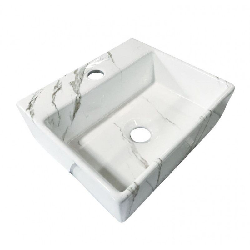 Wiesbaden Leto Fontein 33,5x29x11,5 Carrara Marmerlook Wit