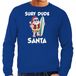 Bellatio Decorations Surf dude Santa - Fun Kersttrui sweater - blauw - voor heren - Kerstkleding / Christmas outfit L