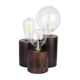 Homemania HOMBR_0040 tafellamp Shape Basis, bureau, nachtkastje, donker hout, 19,5 x 19,5 x 15 cm