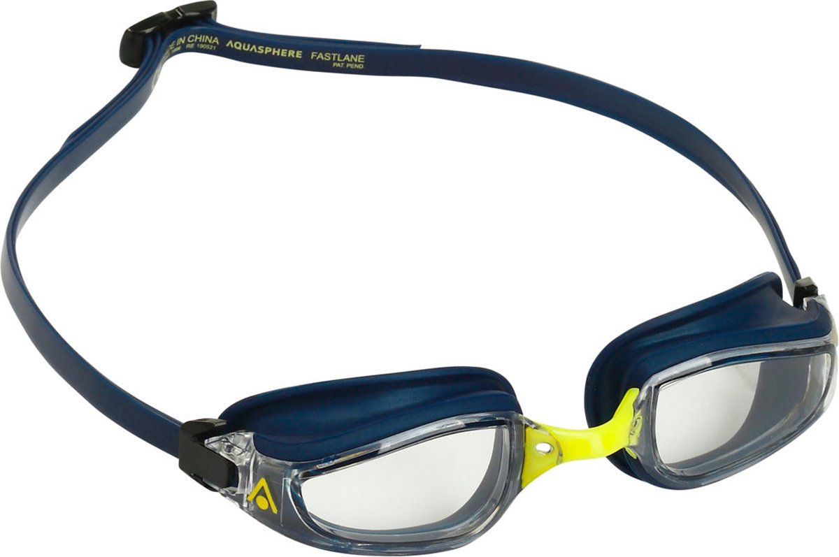 Aquasphere Fastlane Zwembril - Volwassenen - Clear Lens - Blauw/Geel