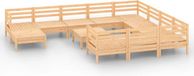 vidaXL 12-delige hoek loungeset massief grenenhout naturel